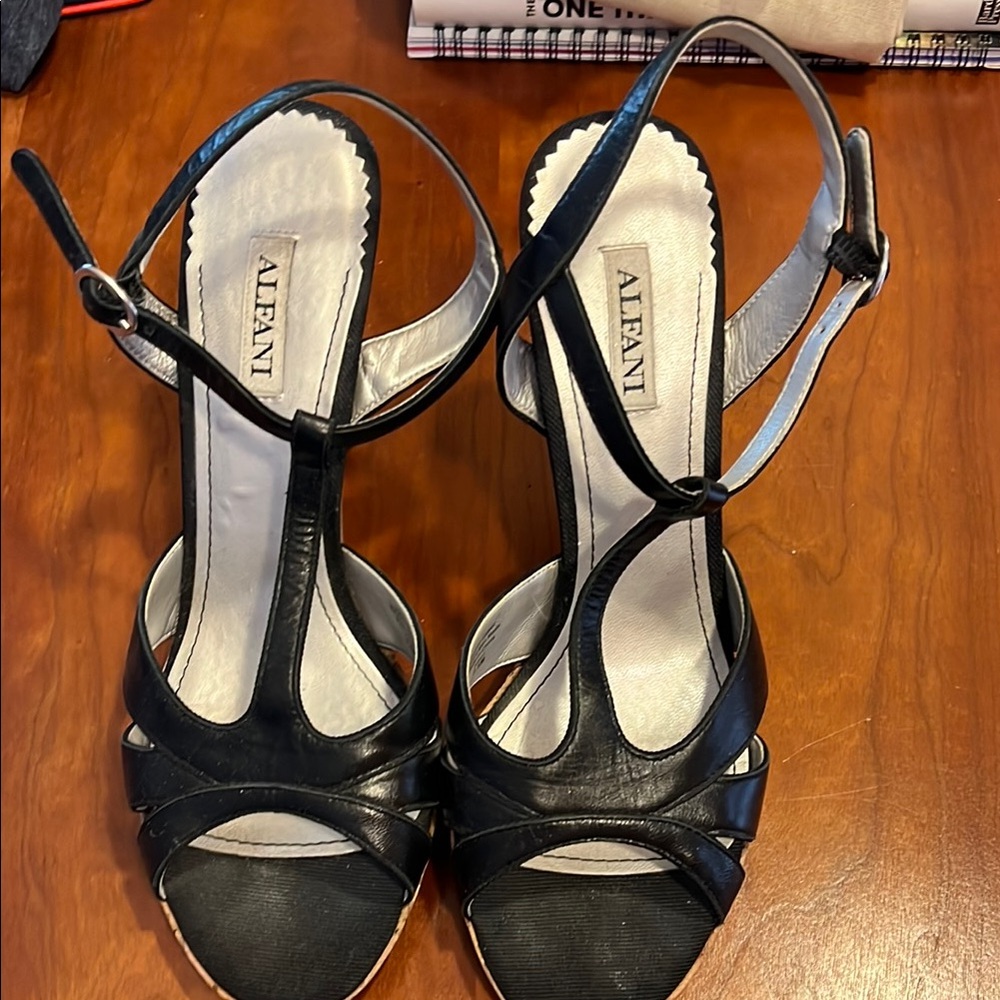 Aldo Black Heeled Sandals with Strappy Design